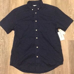 NWT Navy Polka-Dot Old Navy Button Down T-Shirt